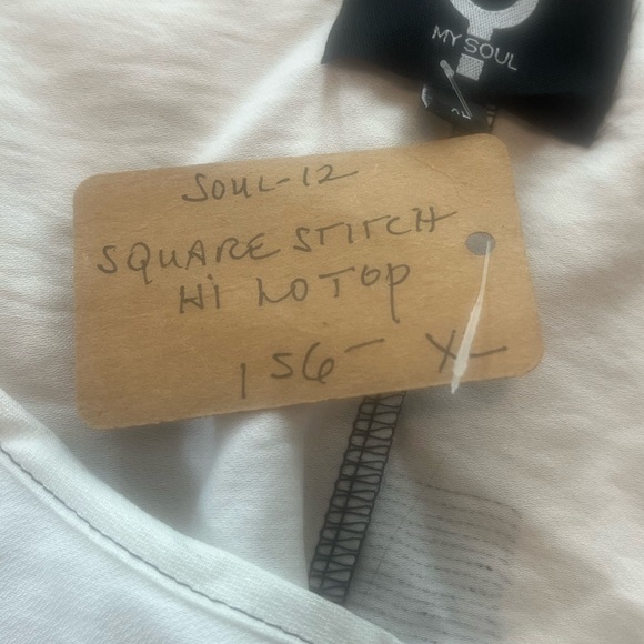 NWT My Soul Danish Luxury Brand Square Stitch Hi-Lo White Top Minimalist Style - Picture 8 of 8